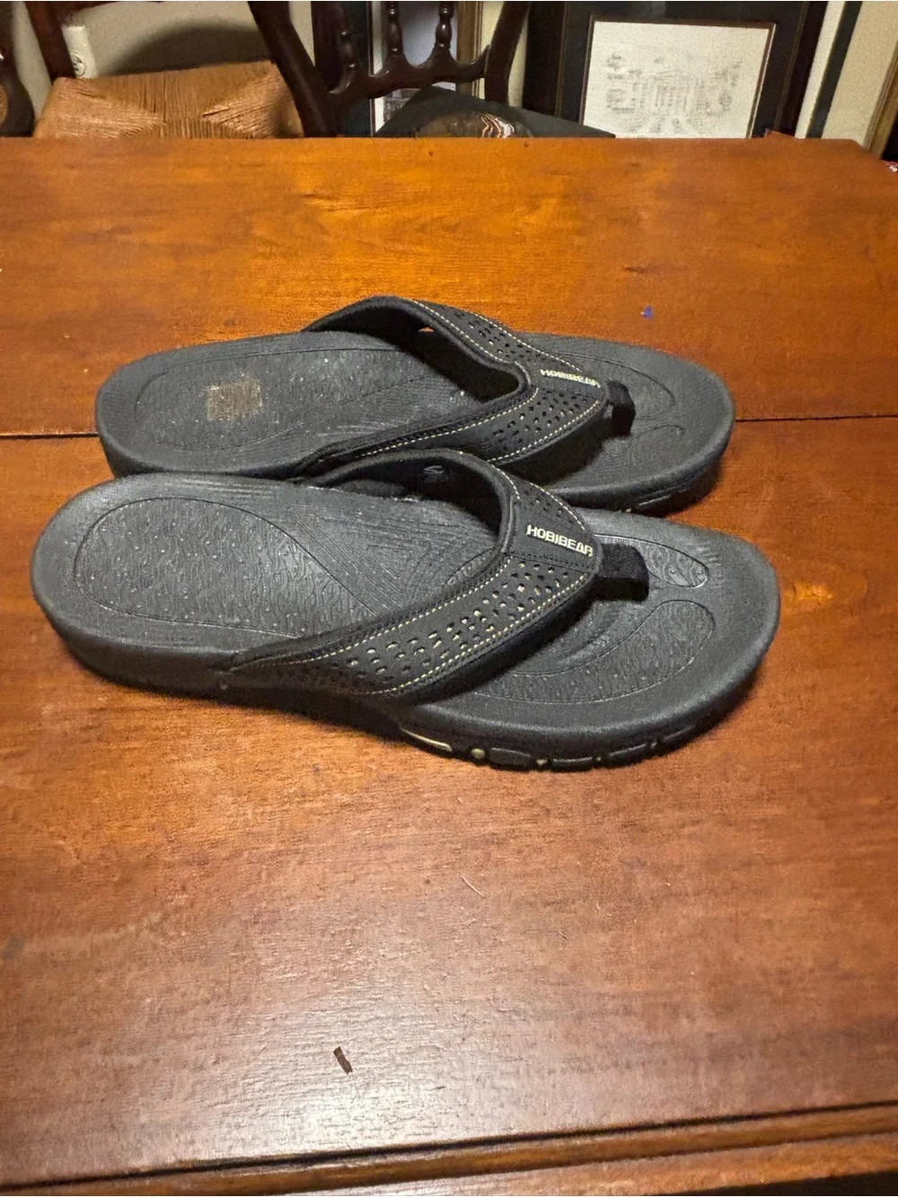 Hobibear Men’s Ramble Lite Wide-Toe Flip Flop Black Size 8.5 EU 41